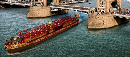A rendering of the Royal Barge, which will cruise the River Thames during the Diamond Jubilee Pageant this June // © 2012 VisitBritain F